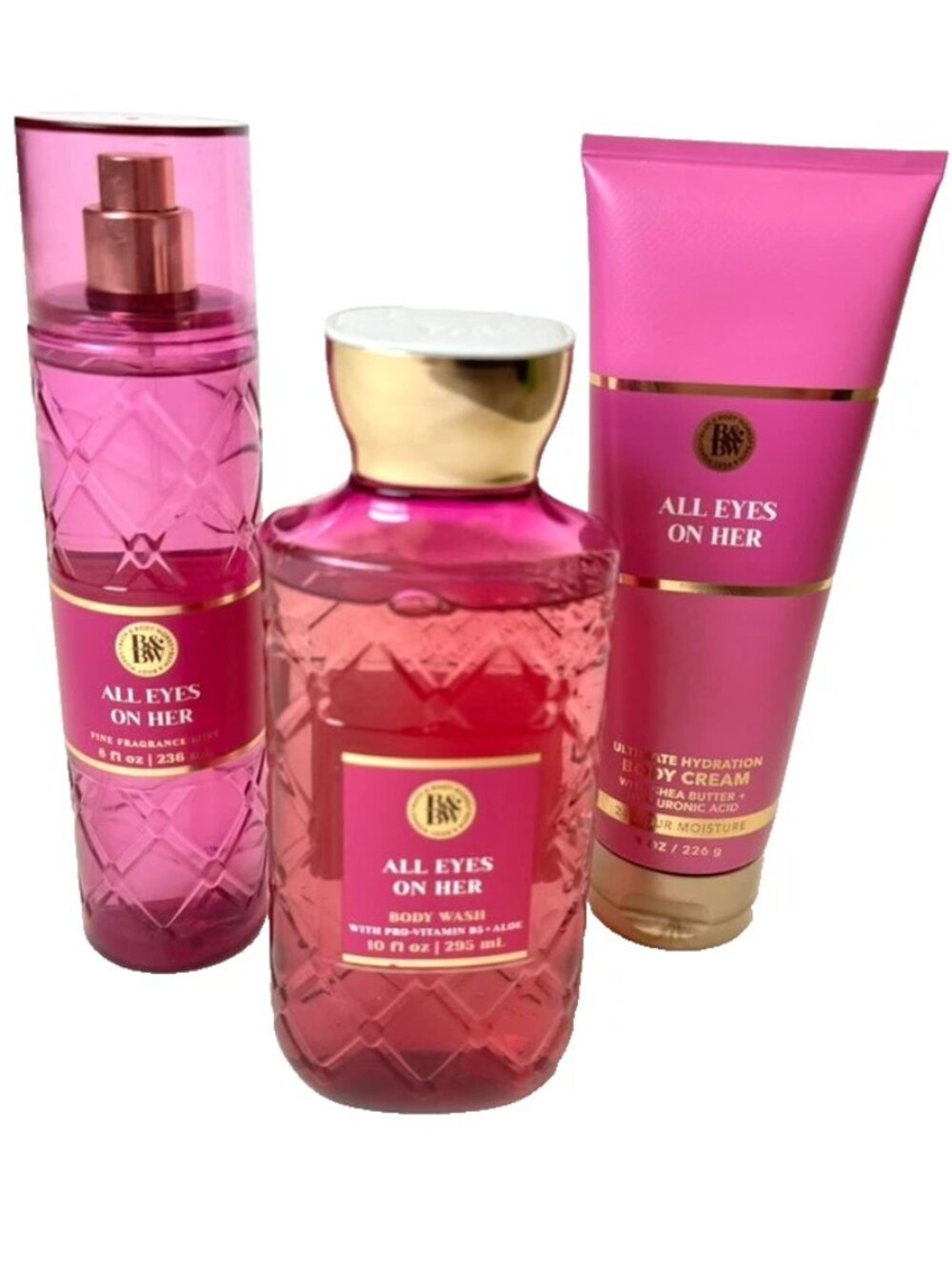All Eyes on Her BBW Lot Set 3 Body Wash Fine Fragrance Mist Cream Bath & Works